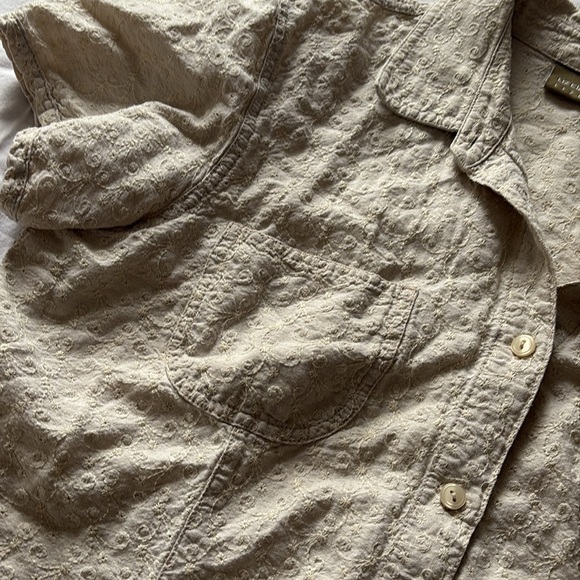 Liz Claiborne Vintage Linen Cotton Shirt Size 14 | | Textured Button-Up | - Picture 2 of 7